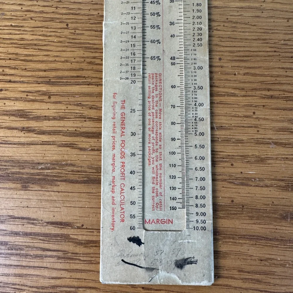 Vintage General Foods‎ Profit Calculator Slide Rule Jell O Shelf Salesman Tool